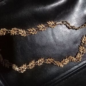 Vintage golden leaf necklace ladies